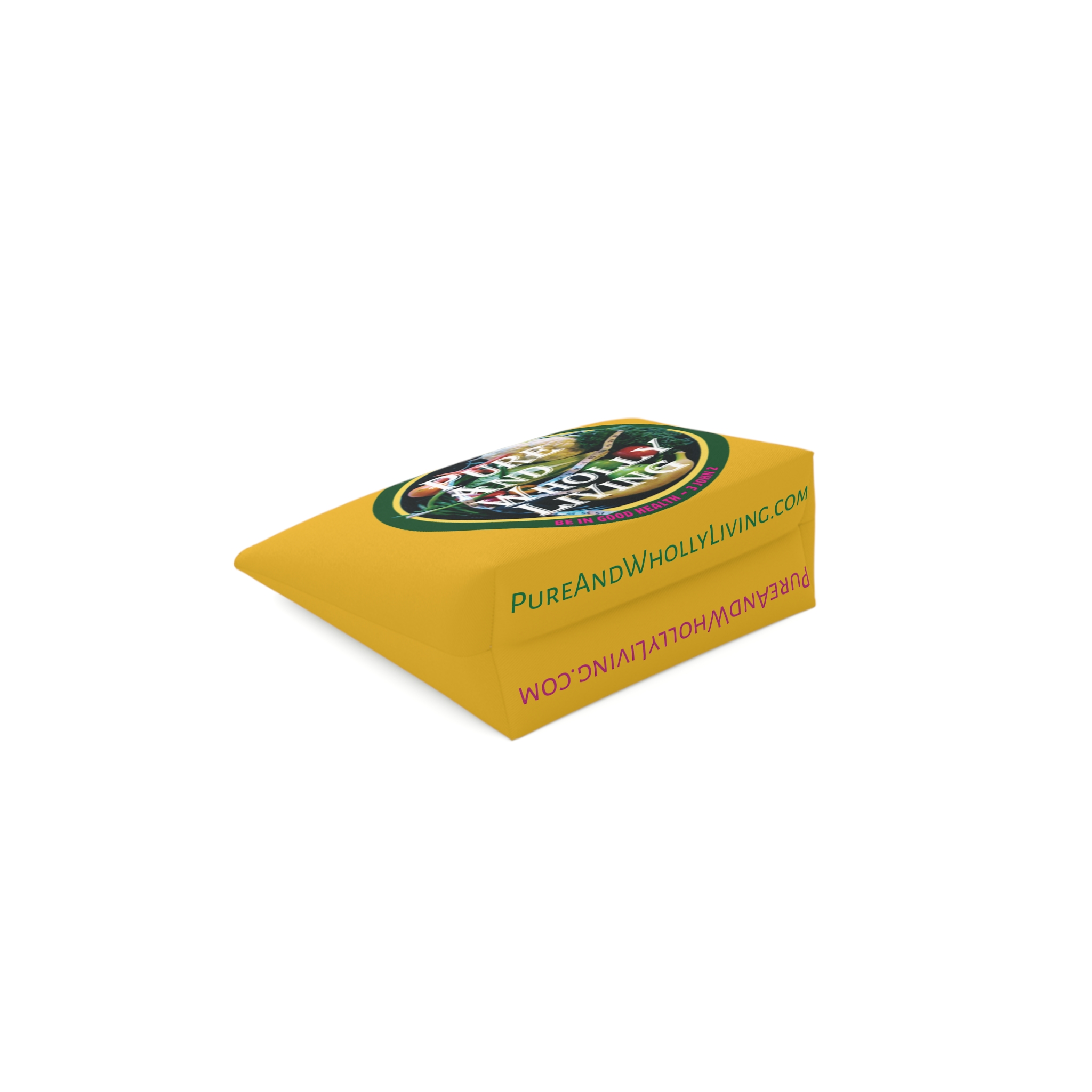 'PURE AND WHOLLY LIVING' - Vibrant Cotton Cosmetic Bag Design for Health Enthusiasts - Image 4